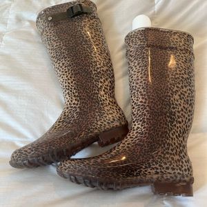 G&G Rain Boots with Leopard Print